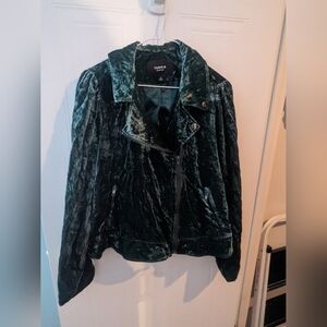 Torrid Dark Green Velvet Jacket Blazer